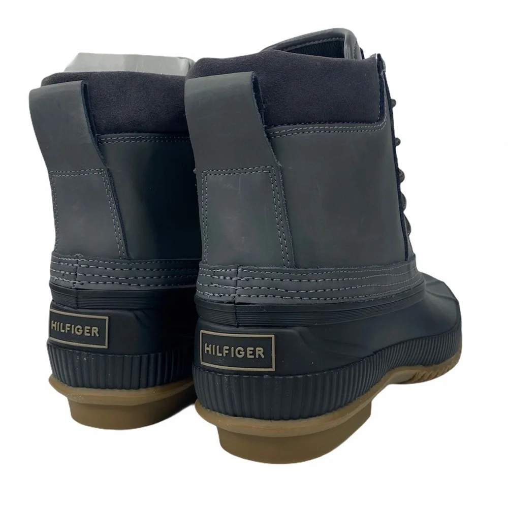 Tommy Hilfiger Casey Gray Leather Duck Boots